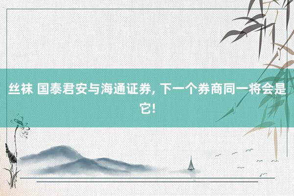 丝袜 国泰君安与海通证券， 下一个券商同一将会是它!