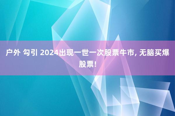 户外 勾引 2024出现一世一次股票牛市, 无脑买爆股票!